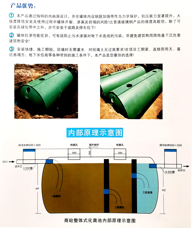 龙安玻璃钢化粪池